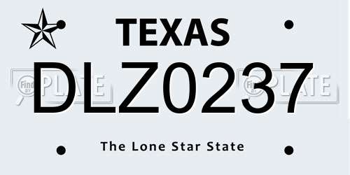 DLZ0237 Texas License Plate