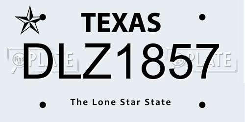 DLZ1857 Texas License Plate