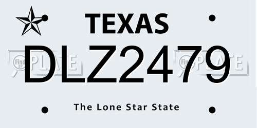 DLZ2479 Texas License Plate