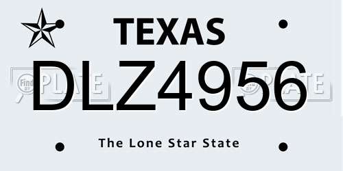 DLZ4956 Texas License Plate