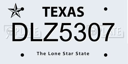 DLZ5307 Texas License Plate