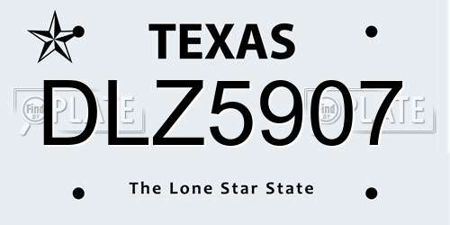 DLZ5907 Texas License Plate