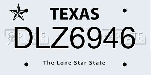 DLZ6946 Texas License Plate