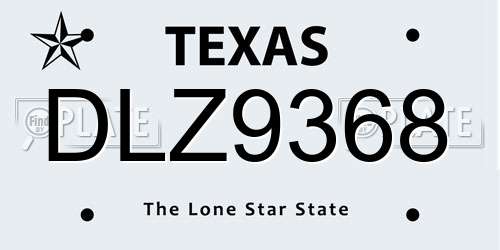 DLZ9368 Texas License Plate