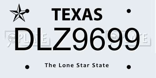 DLZ9699 Texas License Plate