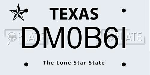 DM0B6I Texas License Plate
