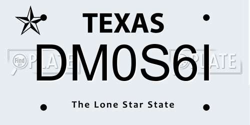 DM0S6I Texas License Plate