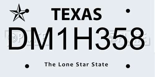 DM1H358 Texas License Plate