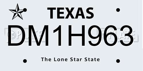 DM1H963 Texas License Plate