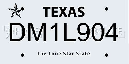 DM1L904 Texas License Plate