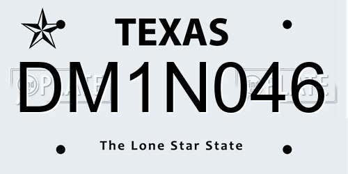 DM1N046 Texas License Plate