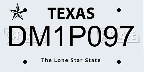 DM1P097 Texas License Plate