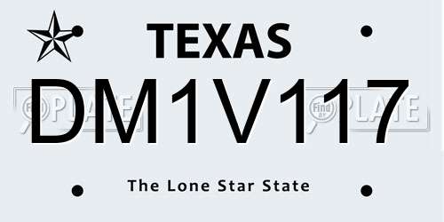 DM1V117 Texas License Plate