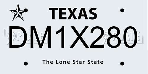 DM1X280 Texas License Plate