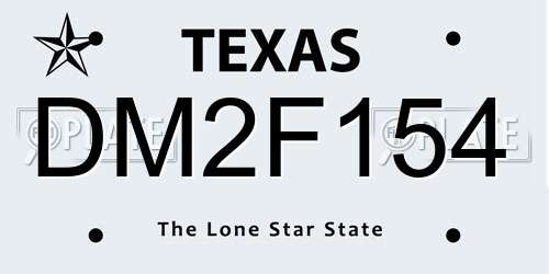 DM2F154 Texas License Plate