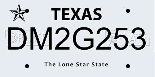 DM2G253 Texas License Plate