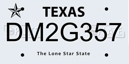 DM2G357 Texas License Plate