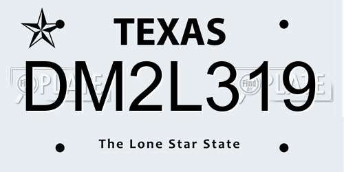 DM2L319 Texas License Plate