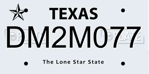 DM2M077 Texas License Plate