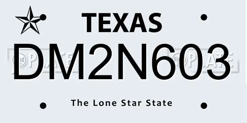 DM2N603 Texas License Plate