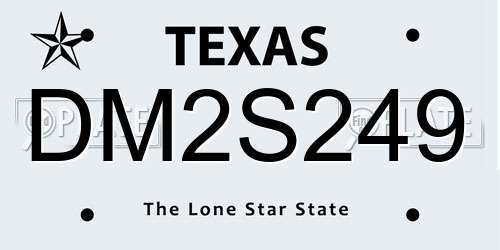 DM2S249 Texas License Plate