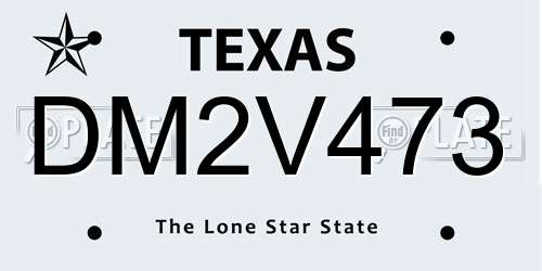 DM2V473 Texas License Plate