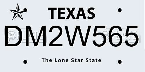 DM2W565 Texas License Plate