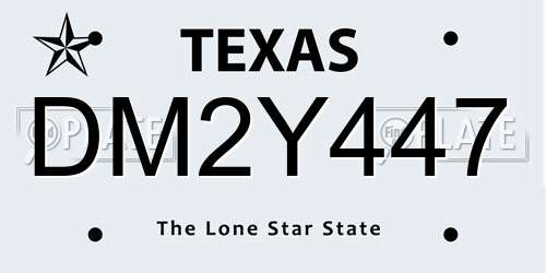 DM2Y447 Texas License Plate