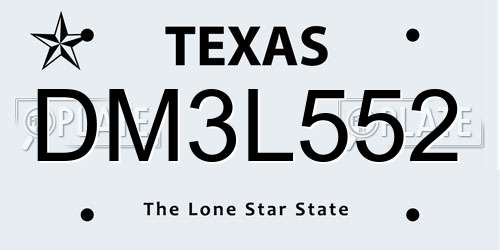 DM3L552 Texas License Plate
