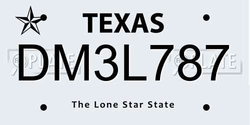 DM3L787 Texas License Plate