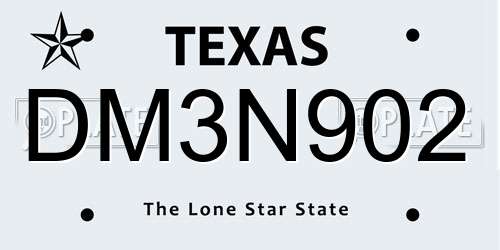 DM3N902 Texas License Plate