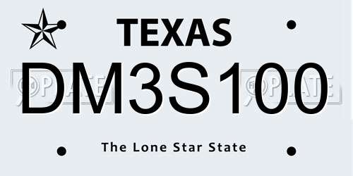 DM3S100 Texas License Plate
