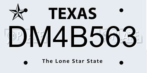 DM4B563 Texas License Plate