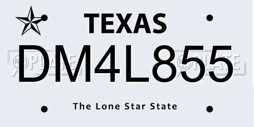 DM4L855 Texas License Plate