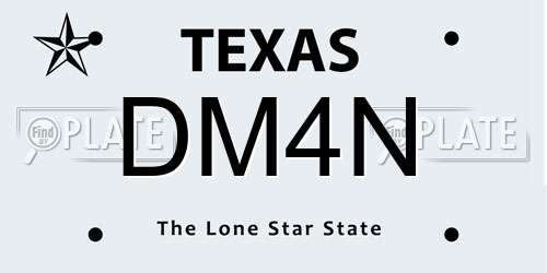 DM4N Texas License Plate