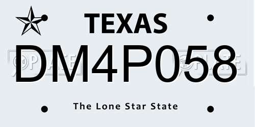 DM4P058 Texas License Plate