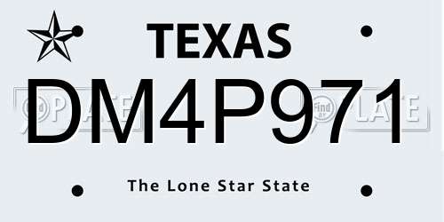 DM4P971 Texas License Plate