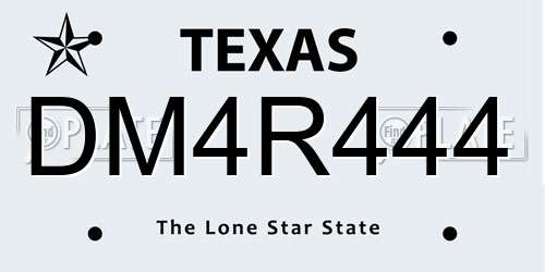 DM4R444 Texas License Plate