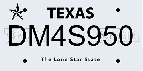 DM4S950 Texas License Plate