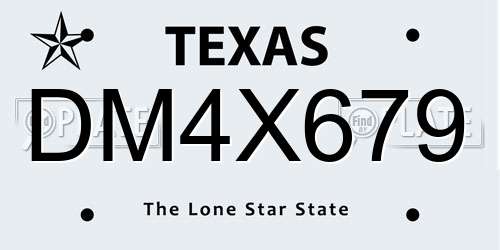 DM4X679 Texas License Plate