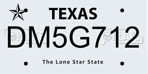 DM5G712 Texas License Plate