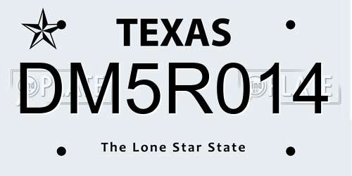 DM5R014 Texas License Plate