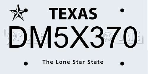 DM5X370 Texas License Plate