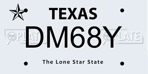 DM68Y Texas License Plate