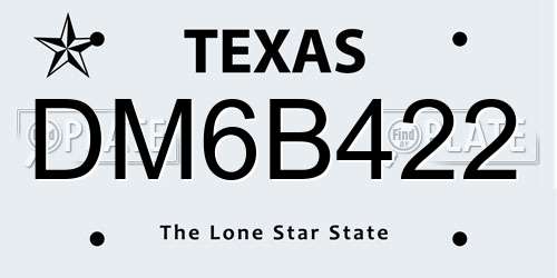 DM6B422 Texas License Plate