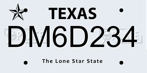 DM6D234 Texas License Plate