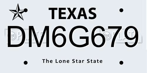 DM6G679 Texas License Plate