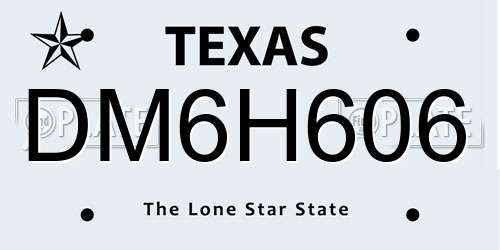 DM6H606 Texas License Plate