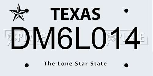 DM6L014 Texas License Plate