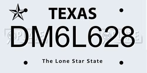DM6L628 Texas License Plate
